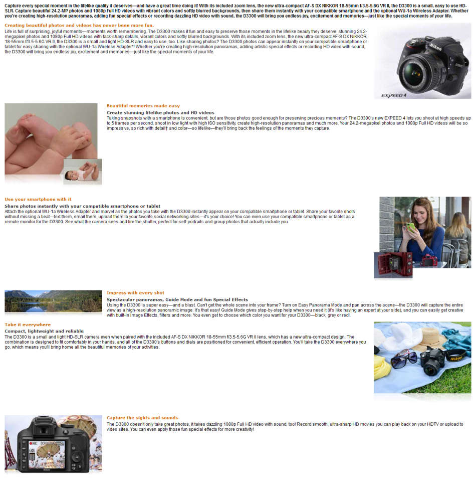 Nikon D3300 24.2 MP CMOS Digital SLR with AF-S DX NIKKOR 18-55mm f/3.5-5.6G DX Zoom Lens (Black)